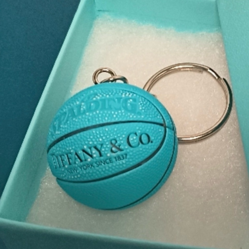 Spalding Turquoise Basketball Keychain